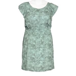 BCBG Dress Womens Small Ruffle Cap Sleeve Above Knee Pockets Mint Green Casual